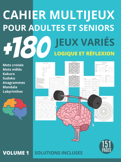 Cahier d'activités multi-jeux pour adultes et séniors Vol.1
