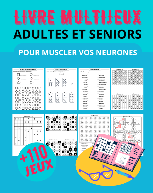 Livre multijeux pour adultes et séniors